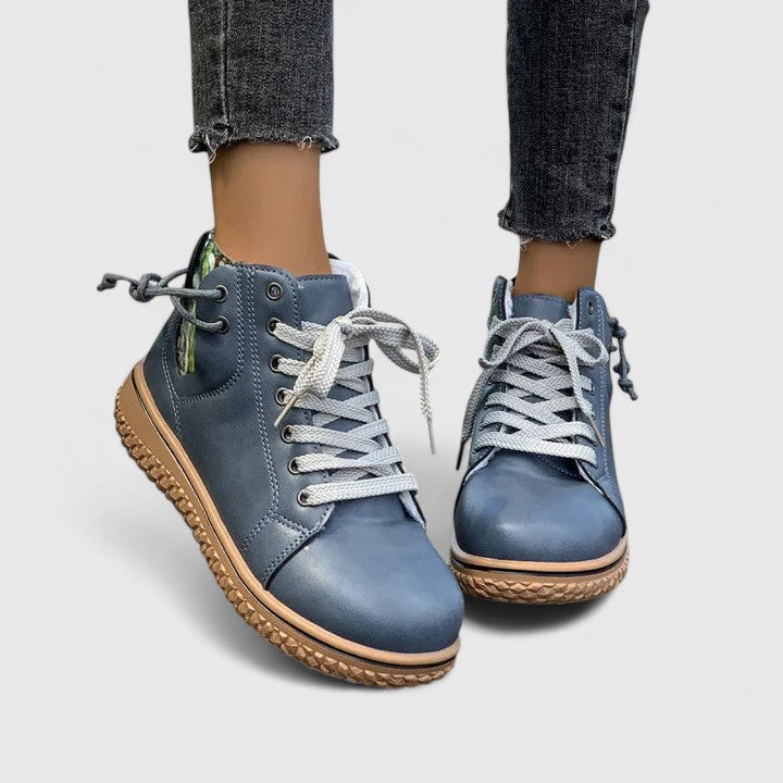 Women's Lace-Up Ankle Boots - Stylish Combat & Walking Booties