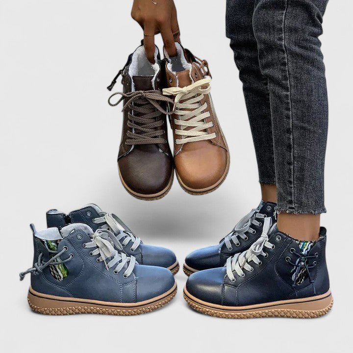Women's Lace-Up Ankle Boots - Stylish Combat & Walking Booties