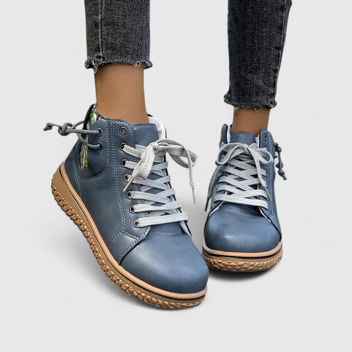 Women's Lace-Up Ankle Boots - Stylish Combat & Walking Booties