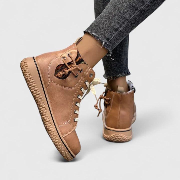 Women's Lace-Up Ankle Boots - Stylish Combat & Walking Booties