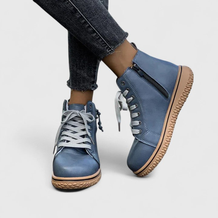 Women's Lace-Up Ankle Boots - Stylish Combat & Walking Booties