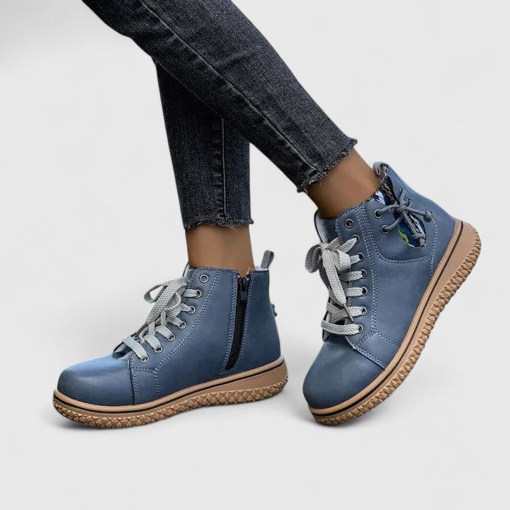 Women's Lace-Up Ankle Boots - Stylish Combat & Walking Booties