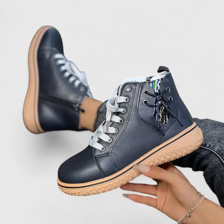 Women's Lace-Up Ankle Boots - Stylish Combat & Walking Booties