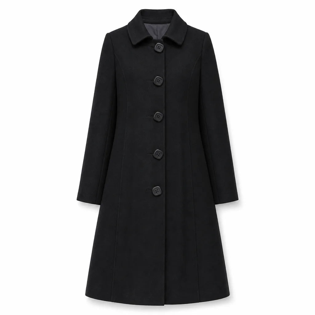 Beatrix Winter Longline Overcoat for Women Elegant Button Coat