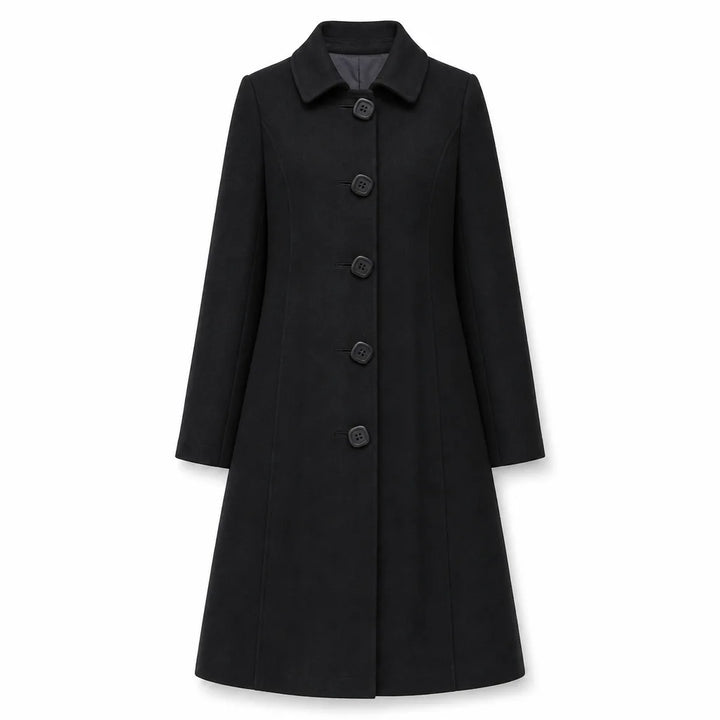 Beatrix Winter Longline Overcoat for Women Elegant Button Coat