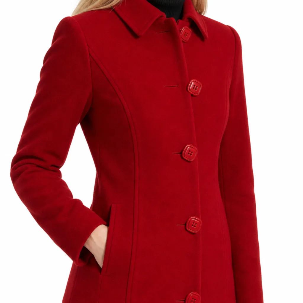 Beatrix Winter Longline Overcoat for Women Elegant Button Coat