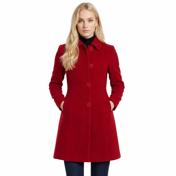 Beatrix Winter Longline Overcoat for Women Elegant Button Coat