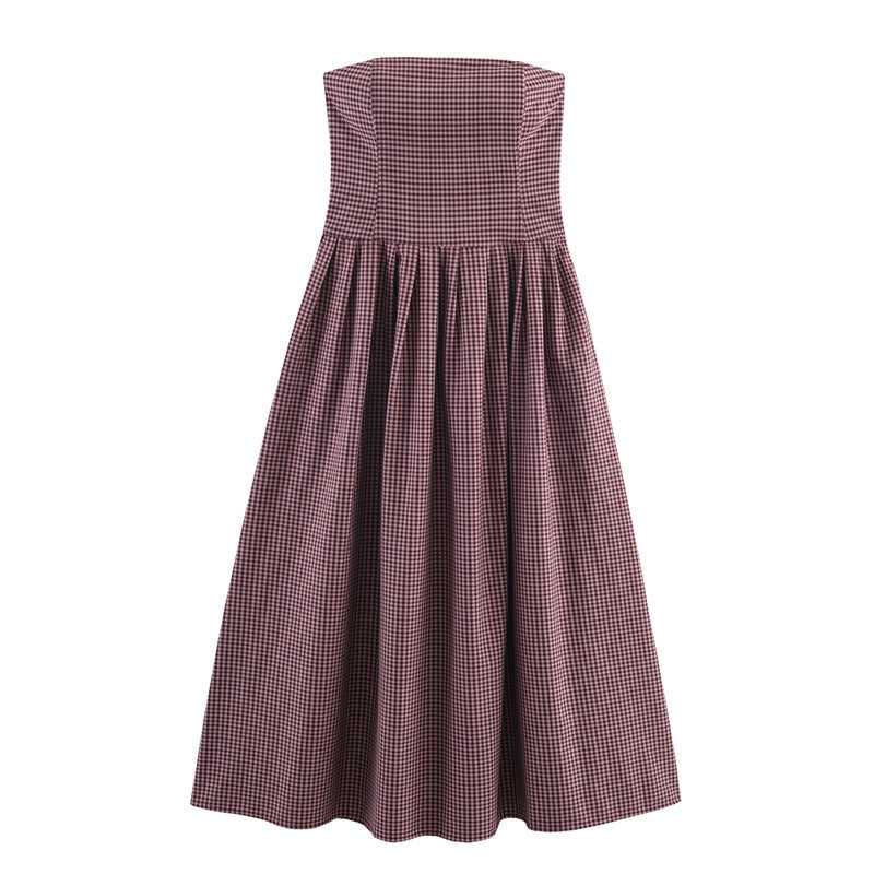 Women’s Asymmetric Pleated Maxi Dress – Elegant European Style-HighTouch