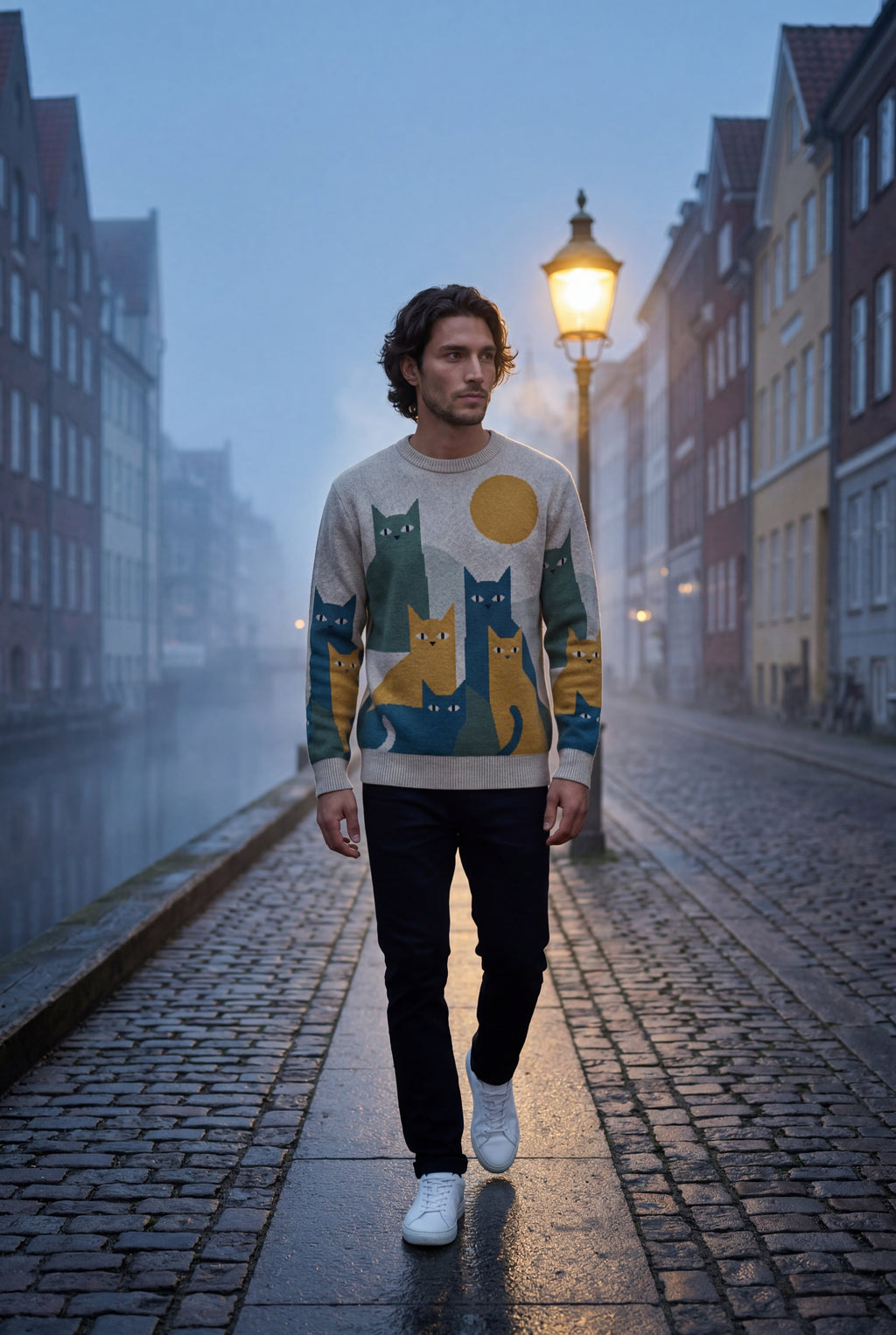 James Cat Sweater Sun Motif Limited