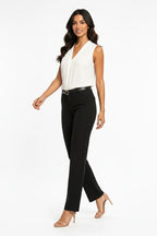 Bex Pleat V Neck Crepe Blouse Lux