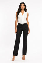 Bex Pleat V Neck Crepe Blouse Lux
