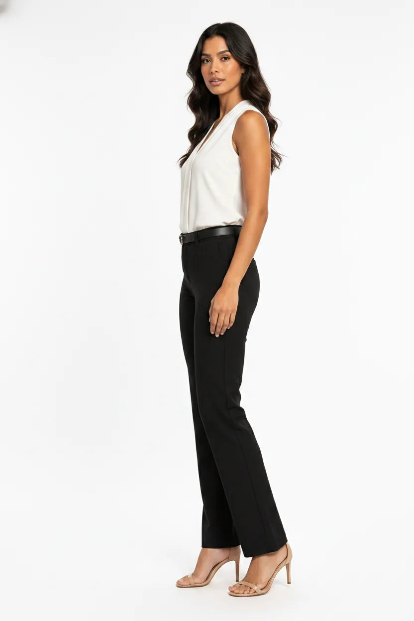 Bex Pleat V Neck Crepe Blouse Lux