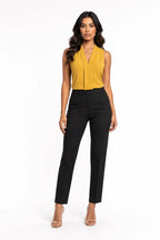Bex Pleat V Neck Crepe Blouse Lux
