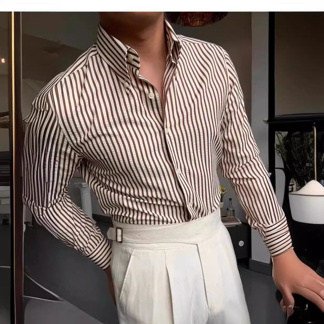 Spring Seersucker Series Shirt Men-HighTouch
