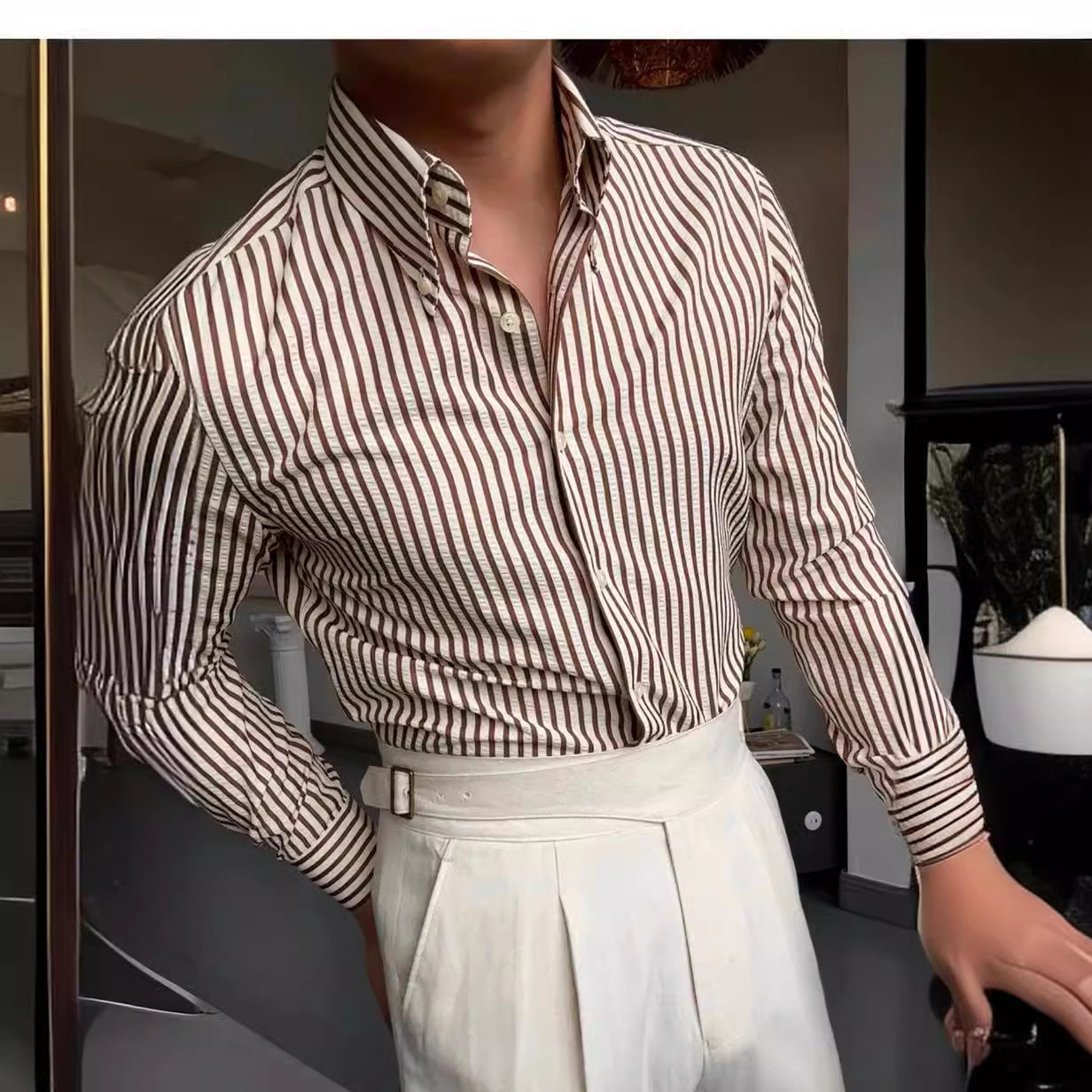 Spring Seersucker Series Shirt Men-HighTouch