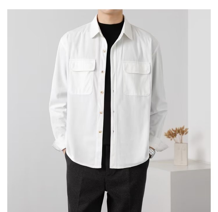 Vintage Corduroy Workwear Shirt Men-HighTouch