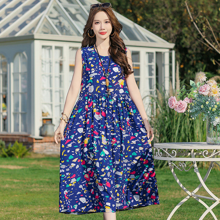 Women's Printed Viscose Dress – Plus Size Extended Fit Collection-HighTouch