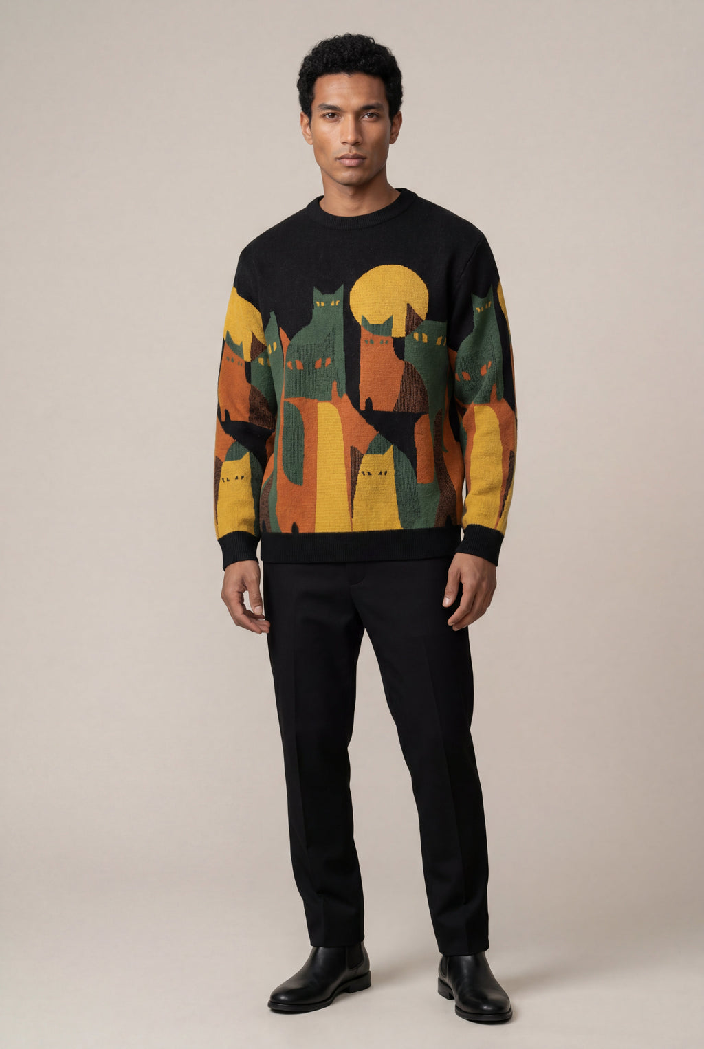 James Cat Sweater Sun Motif Limited