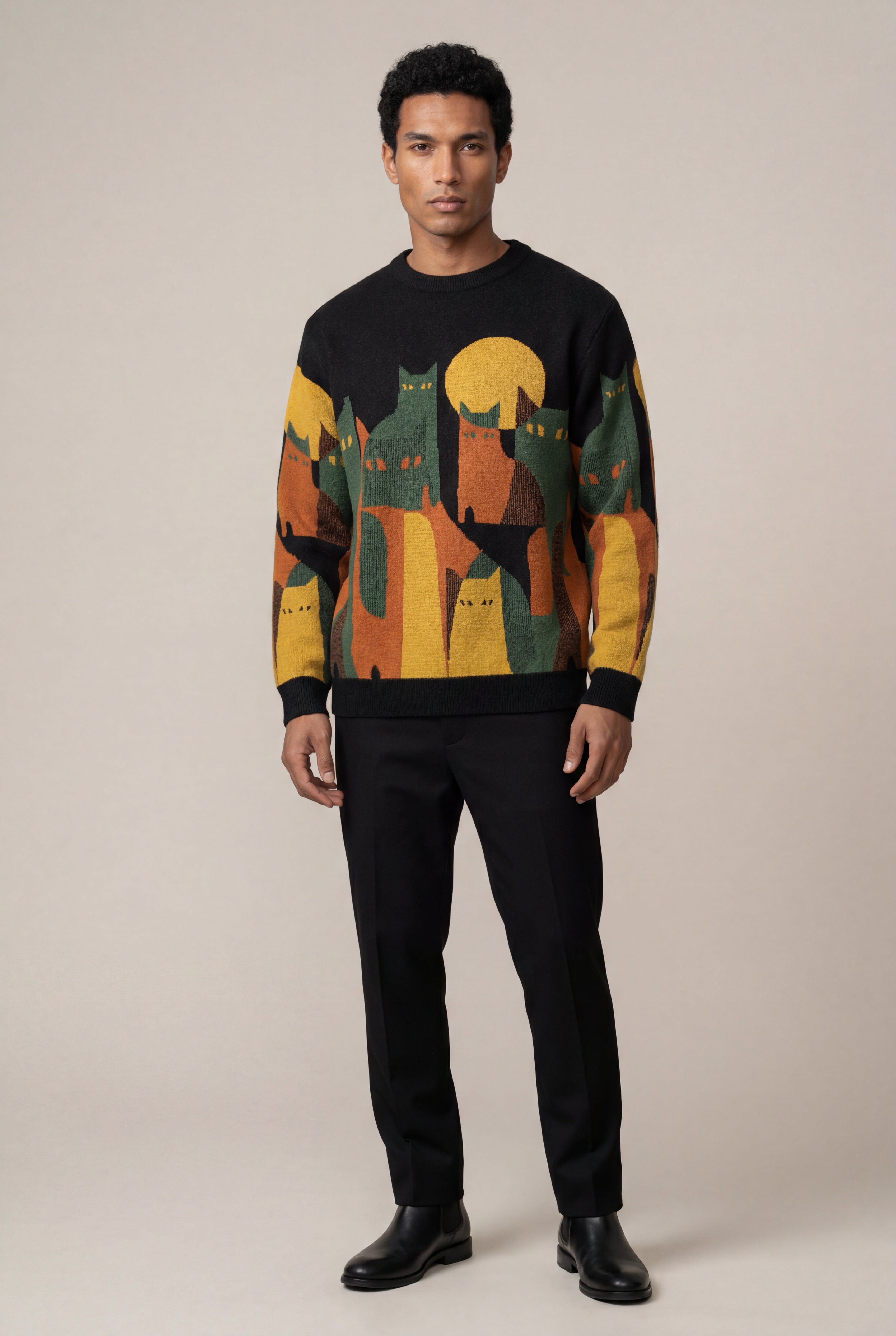 James Cat Sweater Sun Motif Limited