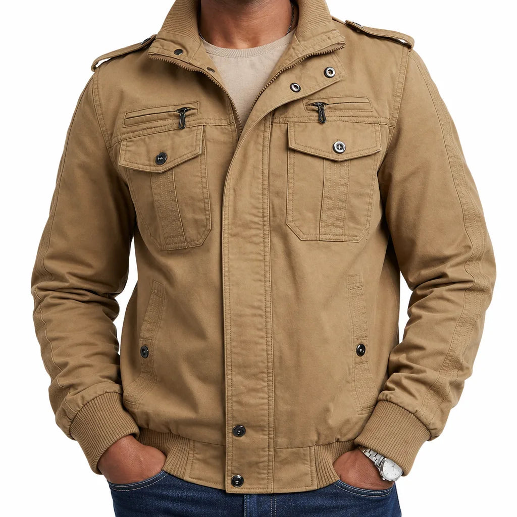 Men's Cotton Bomber Jacket Military Flight Coat