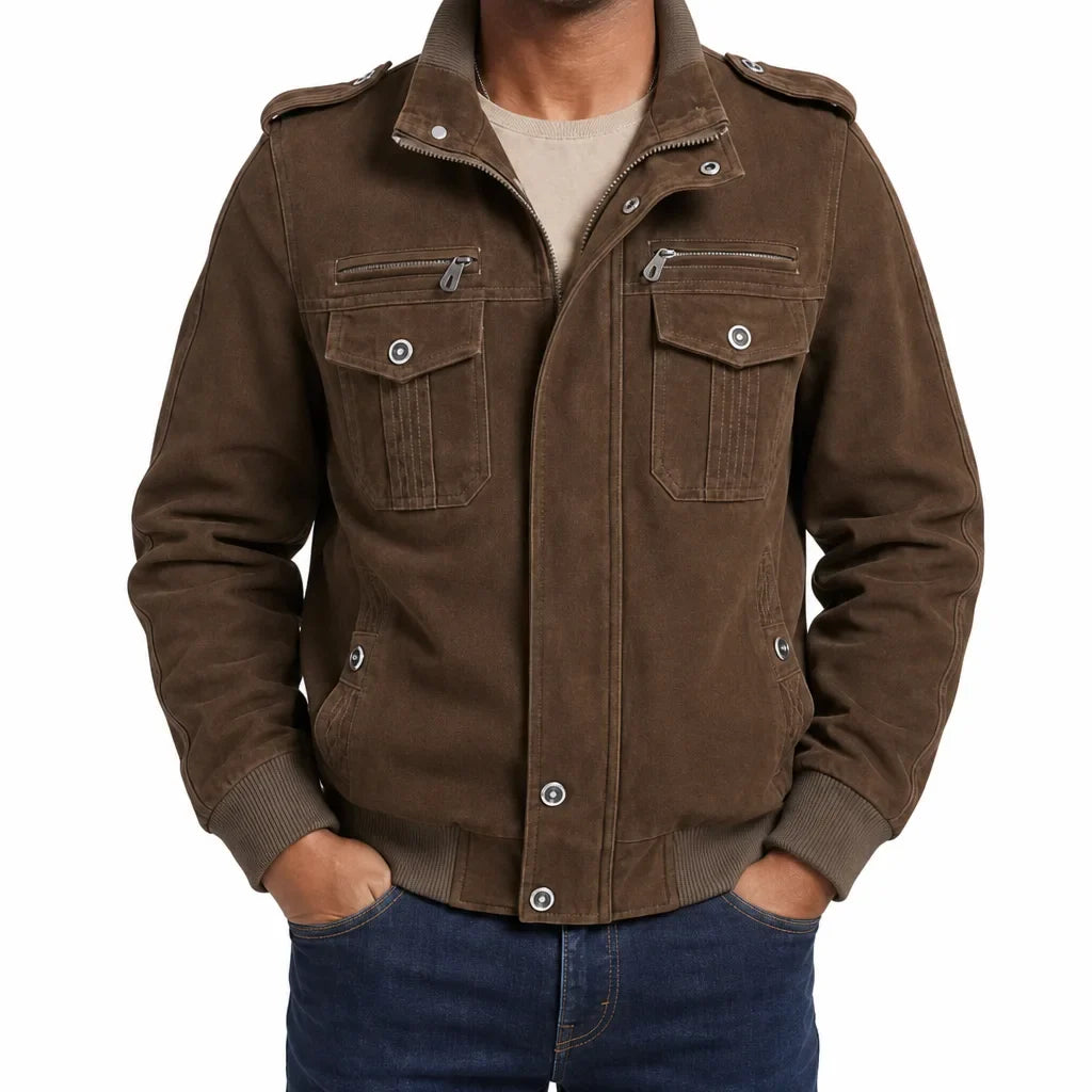 Men's Cotton Bomber Jacket Military Flight Coat