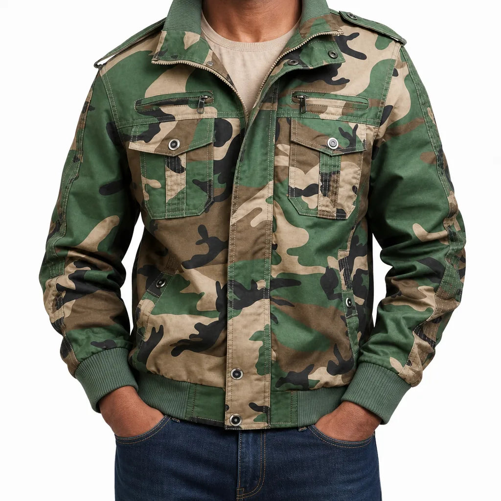 Men's Cotton Bomber Jacket Military Flight Coat