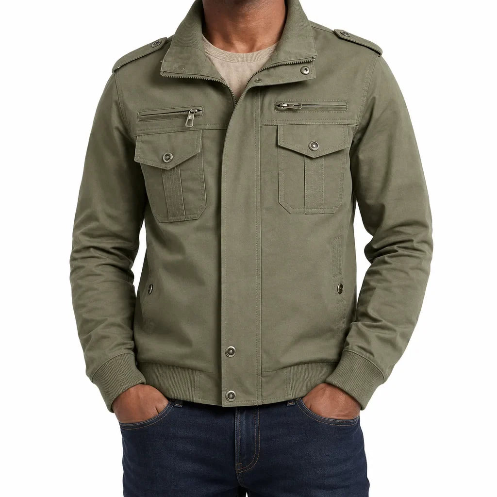 Men's Cotton Bomber Jacket Military Flight Coat