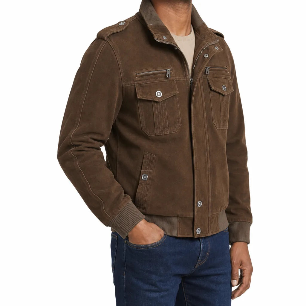 Men's Cotton Bomber Jacket Military Flight Coat