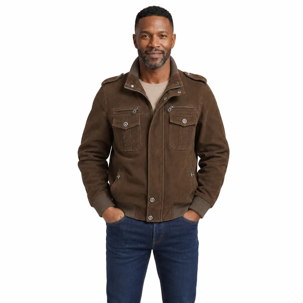 Men's Cotton Bomber Jacket Military Flight Coat