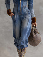 Brenna | Women's Hooded Zip Up Long Sleeve Jumpsuit