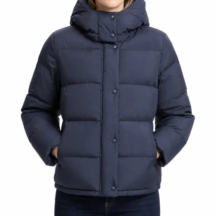 Women's Cropped Quilted Puffer Jacket | Hooded Winter Coat