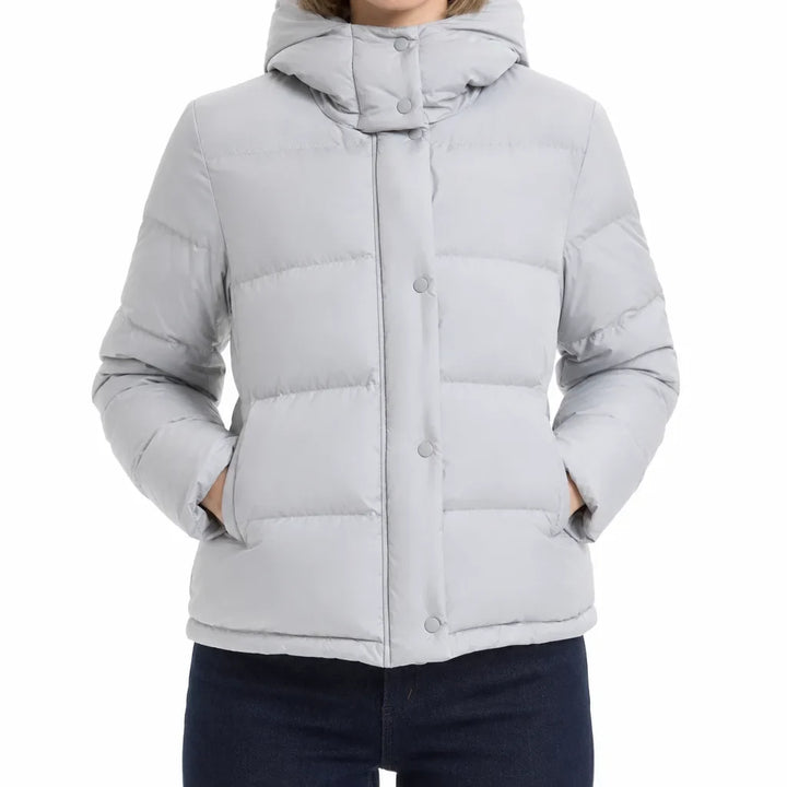 Women's Cropped Quilted Puffer Jacket | Hooded Winter Coat