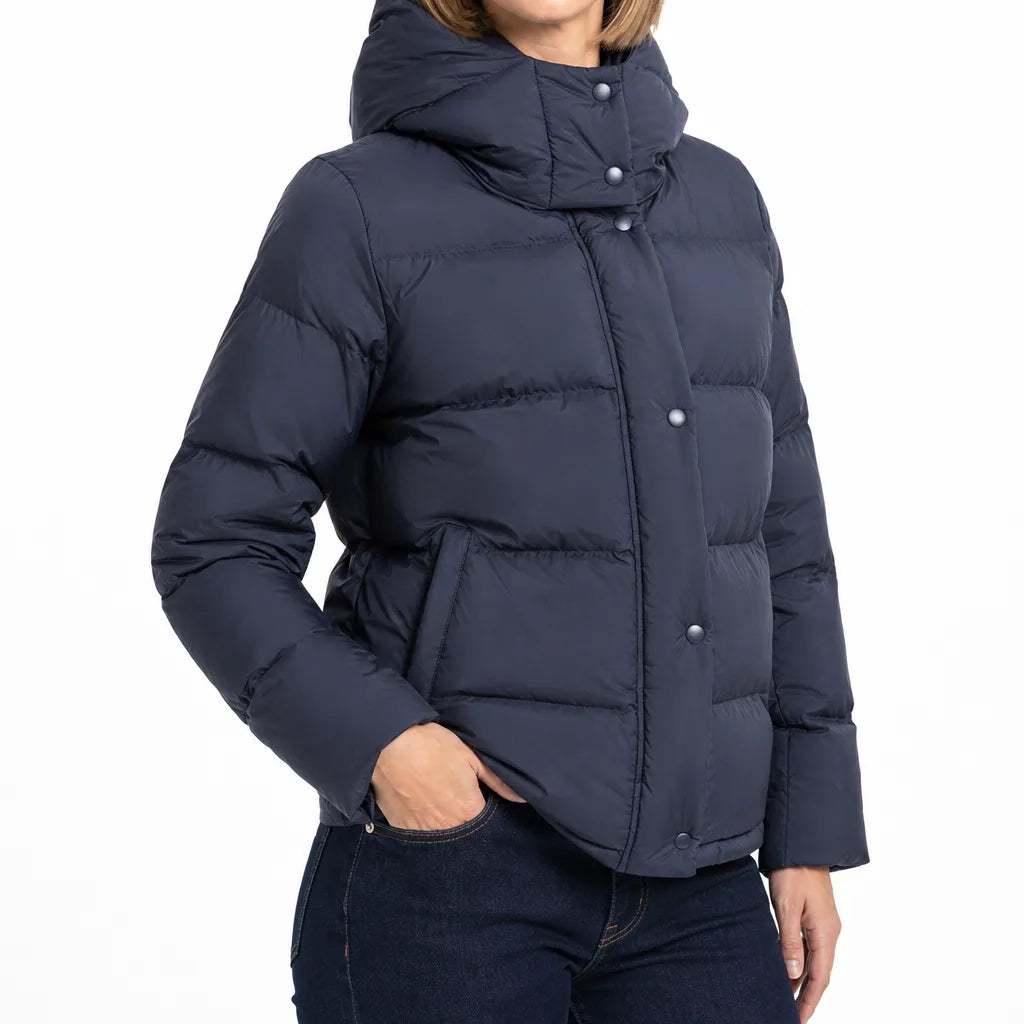 Women's Cropped Quilted Puffer Jacket | Hooded Winter Coat