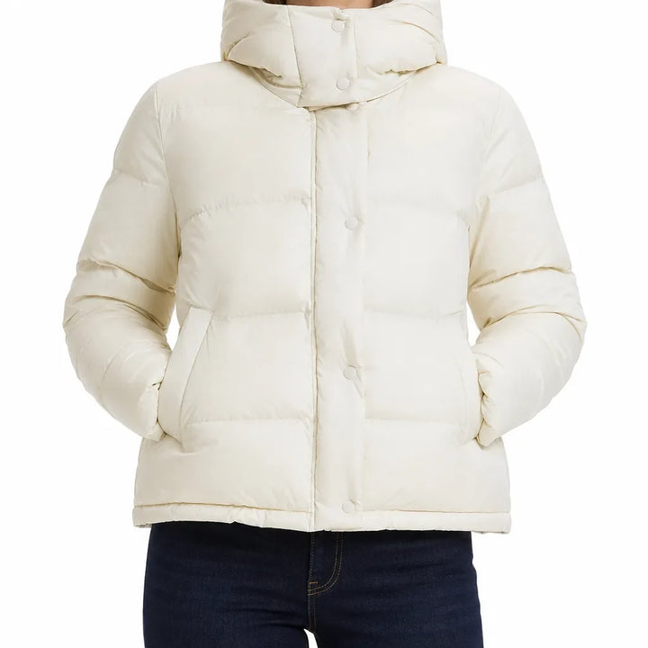Women's Cropped Quilted Puffer Jacket | Hooded Winter Coat