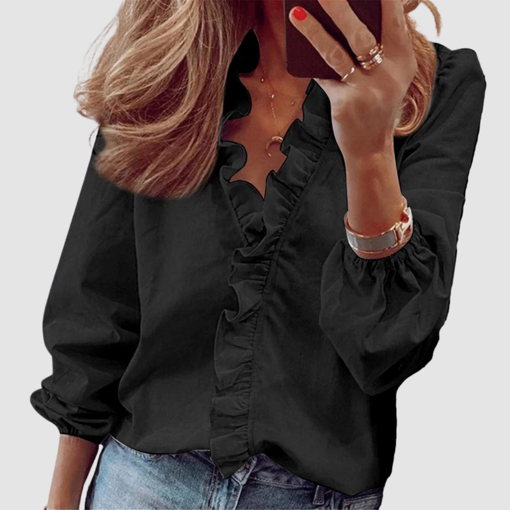 Brielle | Women's Floral Ruffle Long Sleeve Blouse