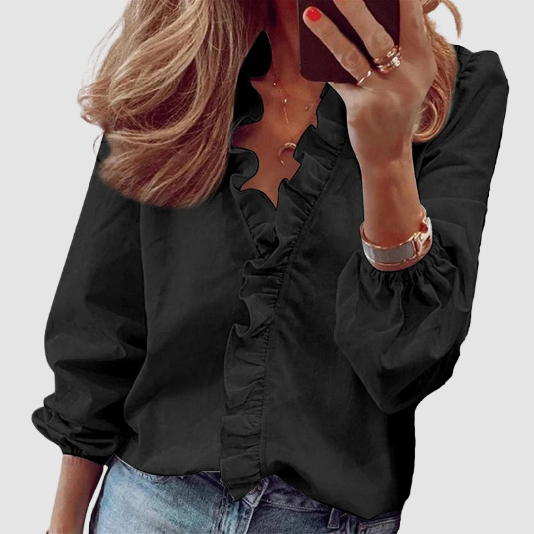 Brielle | Women's Floral Ruffle Long Sleeve Blouse