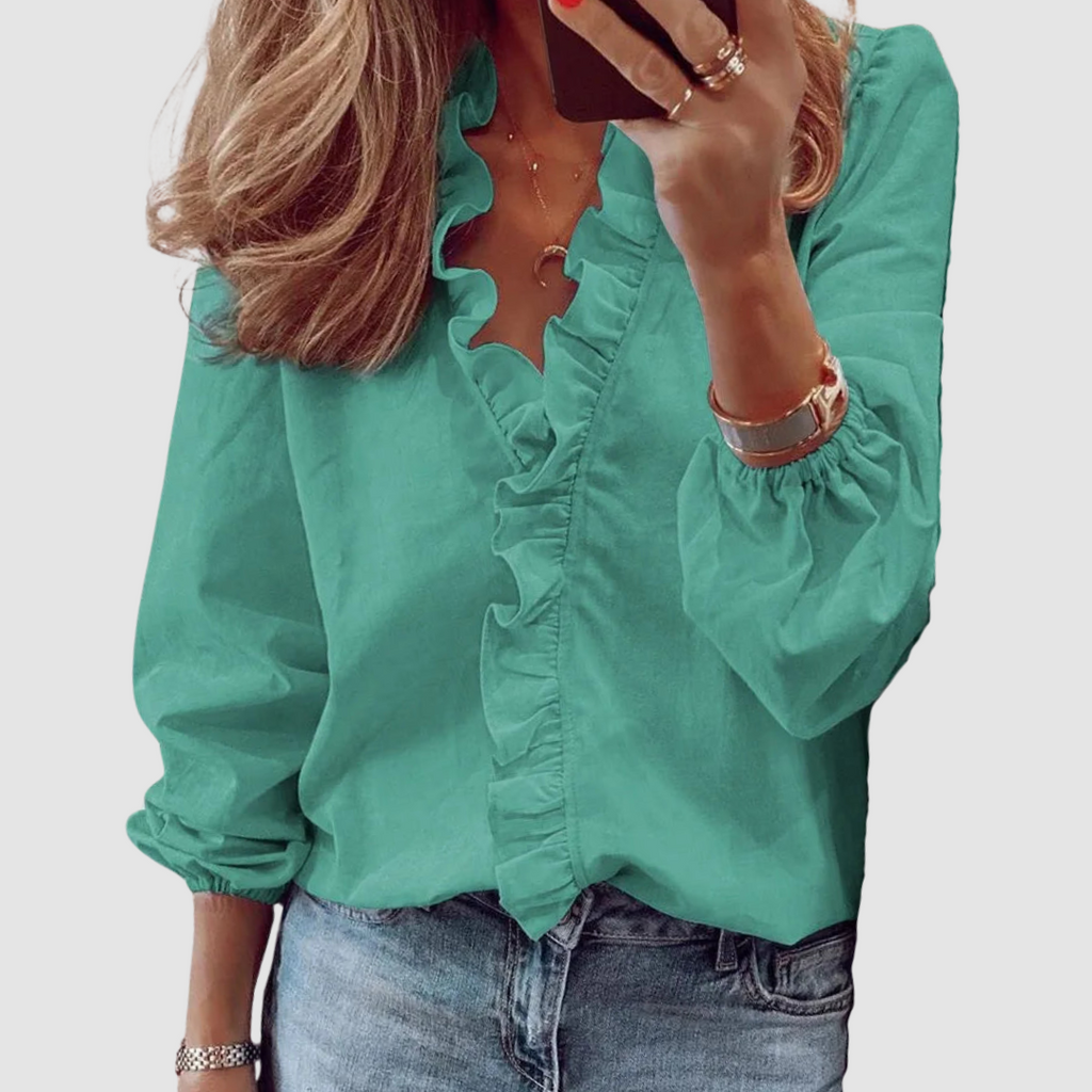 Brielle | Women's Floral Ruffle Long Sleeve Blouse