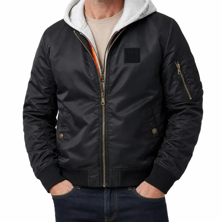 Men's Hooded MA-1 Bomber Jacket - Warm