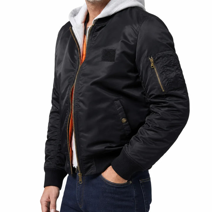 Men's Hooded MA-1 Bomber Jacket - Warm