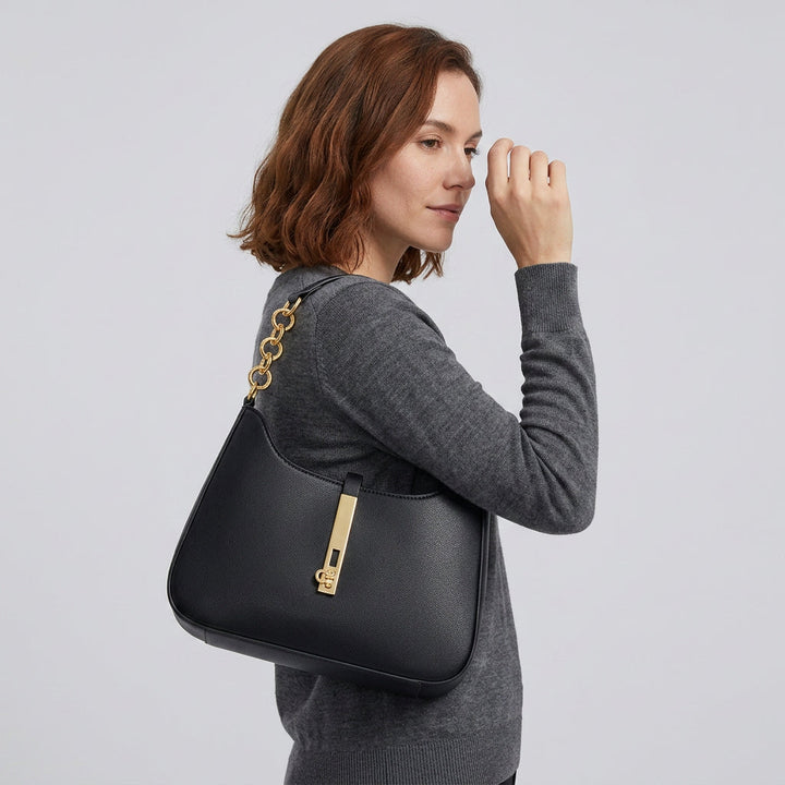 Zara Shoulder Bag - PU Leather Half-Chain Strap
