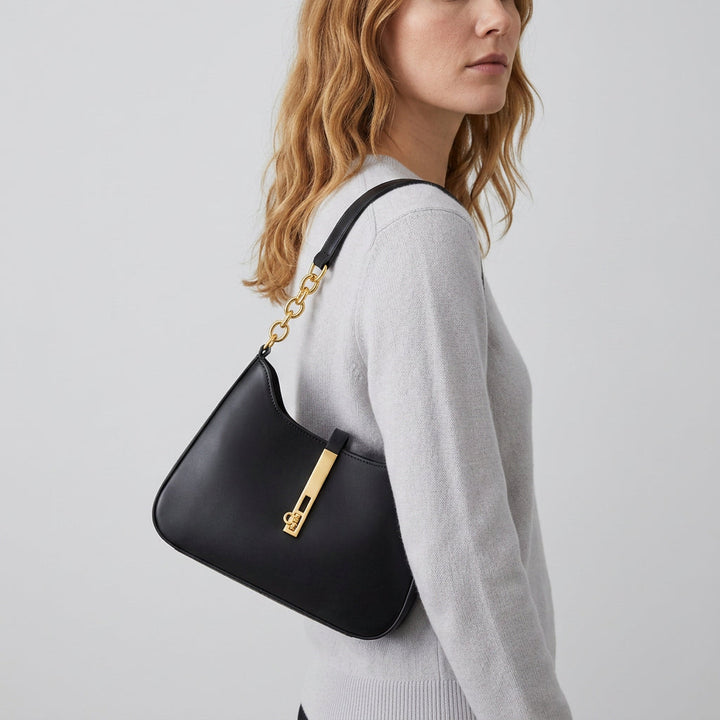 Zara Shoulder Bag - PU Leather Half-Chain Strap
