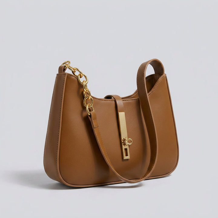 Zara Shoulder Bag - PU Leather Half-Chain Strap