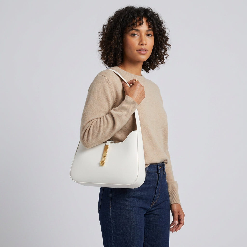 Zara Shoulder Bag - PU Leather Half-Chain Strap