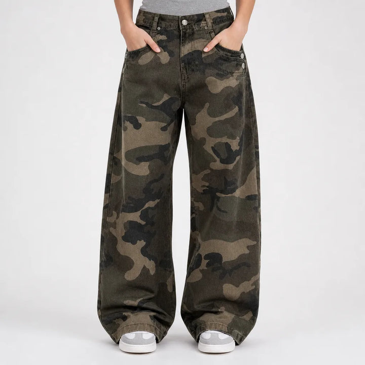 Burnett | Womens Baggy Wide Leg Camo Pants
