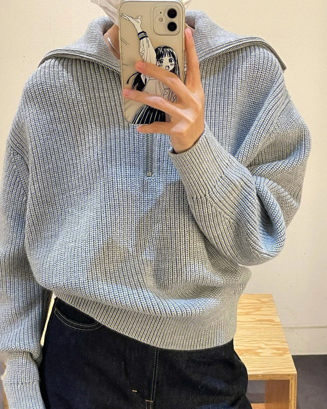 Casual Wool Blend Knit Sweater – Soft Crew Neck Pullover