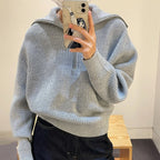 Casual Wool Blend Knit Sweater – Soft Crew Neck Pullover-HighTouch