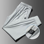 Men's Ice Silk Leggings – Casual Long Pants with Solid Color Design-HighTouch