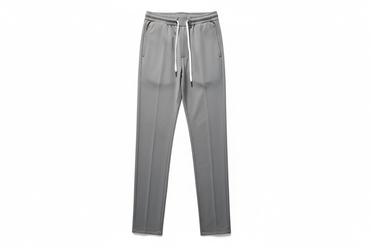 Men's High Waist Straight Leg Trousers-HighTouch