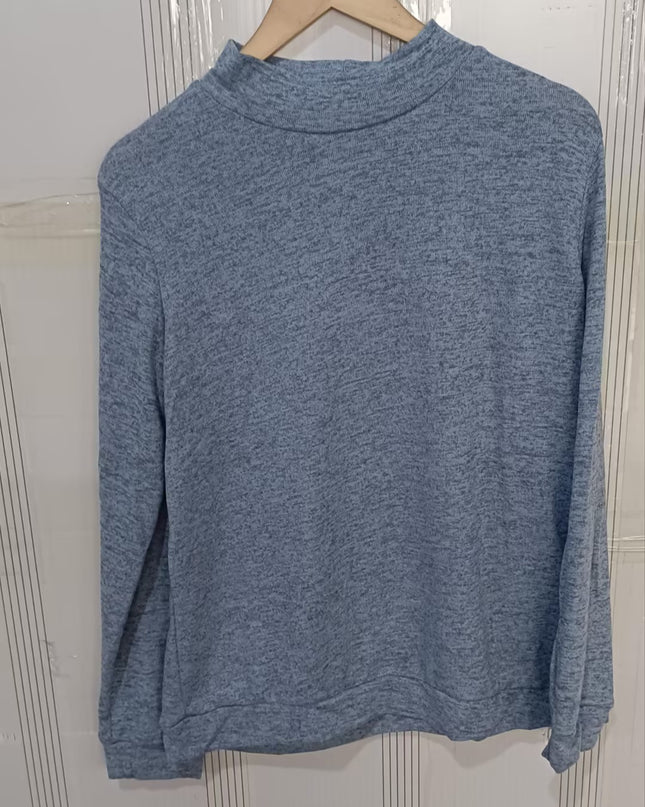 Maglione a maniche lunghe lavorato a maglia a tinta unita da donna