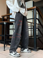 Men’s Washed Wide Leg Jeans Plus Size-HighTouch